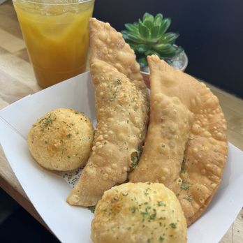 Antojitos BK - Yuca Cheese bites/ Bolitas de yuca con queso and Beef Empanada Fresh Passion Fruit - Dominican Near Me - Brooklyn, New York