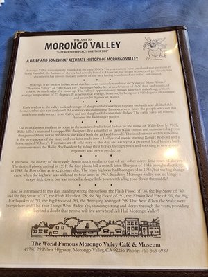 Menu photo 1 Morongo Valley Cafe Morongo Valley, CA Menu photo 1 Morongo Valley Cafe Morongo Valley, CA