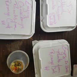 We got a note from the cook on our to go order.. Nice touch! We got a note from the cook on our to go order.. Nice touch!