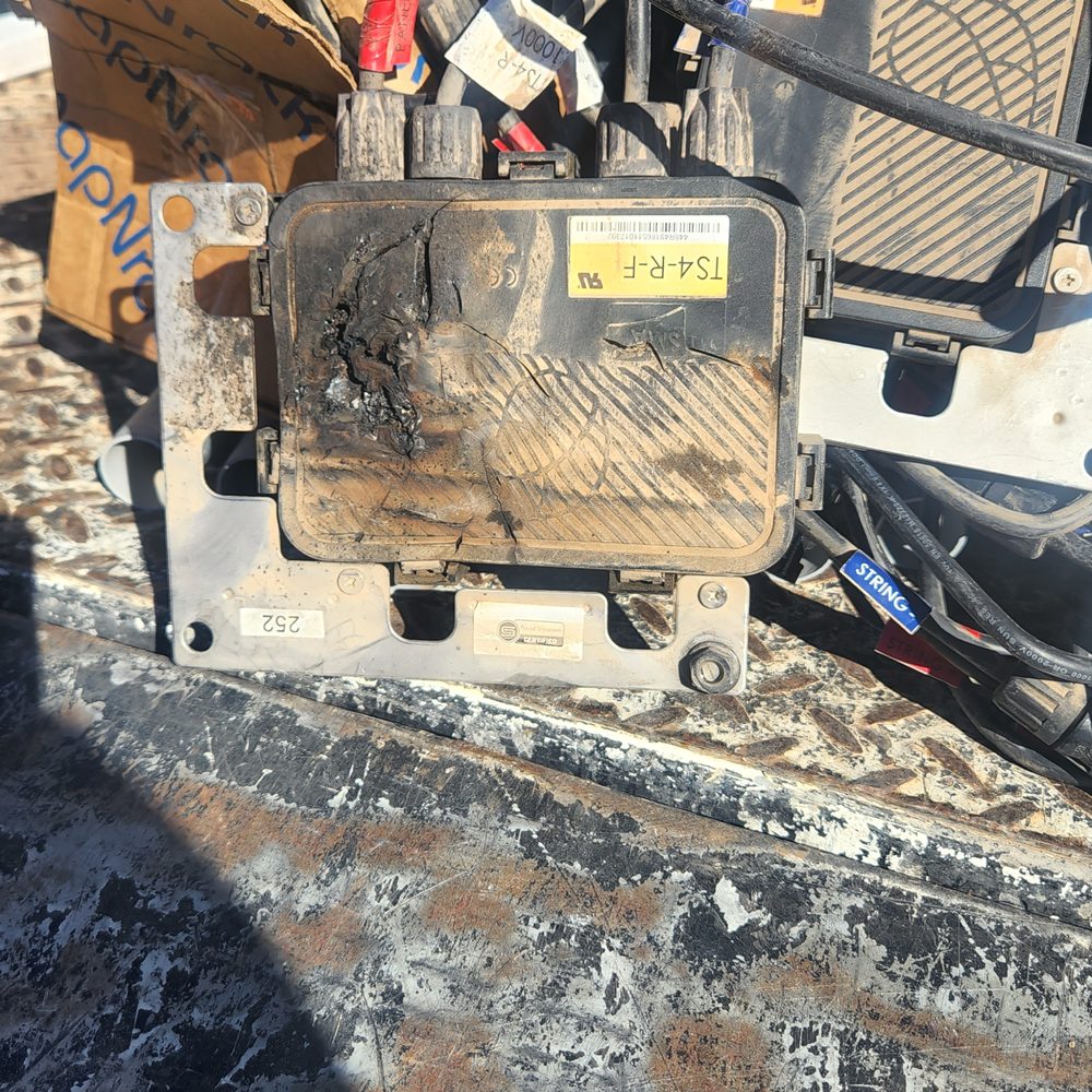 Arizona Solar Wave - Tigo box burned up, fire damaged a panel installed on my roof. - Solar Installation Near Me - Mesa, Arizona Arizona Solar Wave - Tigo box burned up, fire damaged a panel installed on my roof. - Solar Installation Near Me - Mesa, Arizona