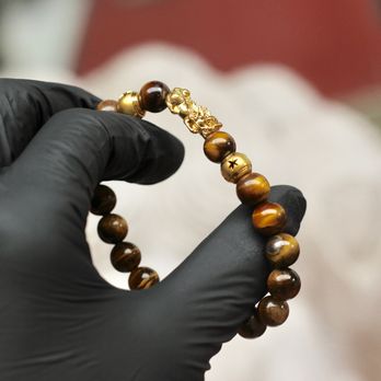 JAJ & Associates - 24K Foo dog bracelets made with Tiger Eyes! - Jewelry Near Me - Los Angeles, California JAJ & Associates - 24K Foo dog bracelets made with Tiger Eyes! - Jewelry Near Me - Los Angeles, California