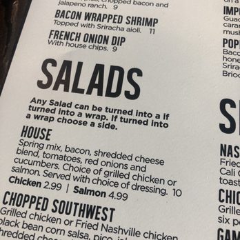 Social Waldo - Spelling mistake on menu under SALADS - Sports Bars Near Me - Kansas City, Missouri