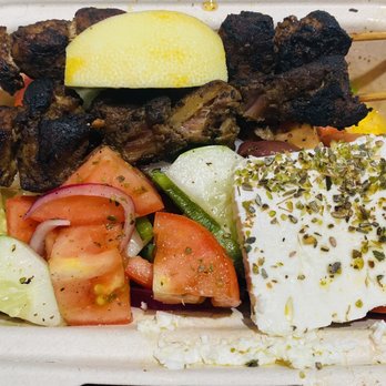 Hellenic Kitchen  - Pork Souvlaki and salad - Greek Near Me - Cumberland , Maine