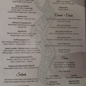 Escondido - Menu - Mexican Near Me - Santa Fe, New Mexico