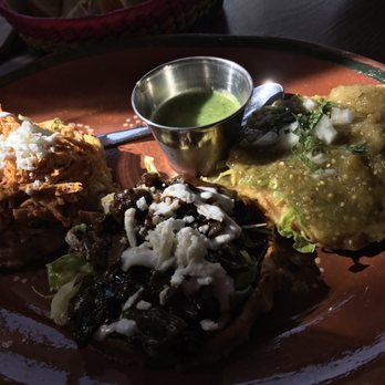 El Buen Comer - Sopes with chicken tinga, nopales, and chicharron - Mexican Near Me - San Francisco, California