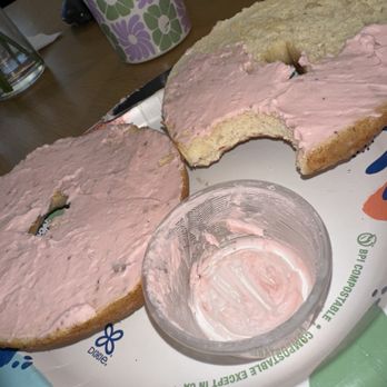 Cassidy's Corner Cafe - Nowhere near enough cream cheese to cover both sides and that's with it being very thin! - Bagels Near Me - La Mirada, California Cassidy's Corner Cafe - Nowhere near enough cream cheese to cover both sides and that's with it being very thin! - Bagels Near Me - La Mirada, California