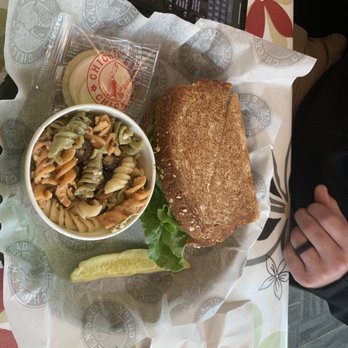 Chicken Salad Chick - Turkey pesto sandwich with pasta salad - Salad Near Me - San Antonio, Texas Chicken Salad Chick - Turkey pesto sandwich with pasta salad - Salad Near Me - San Antonio, Texas