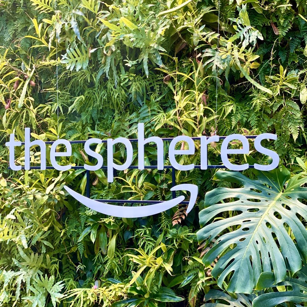 Amazon Spheres - Instagramable wall on fourth floor - Botanical Gardens Near Me - Seattle, Washington Amazon Spheres - Instagramable wall on fourth floor - Botanical Gardens Near Me - Seattle, Washington