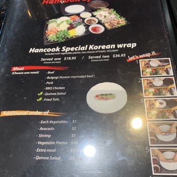 Hancook - Menu - Korean Near Me - Oakland, California