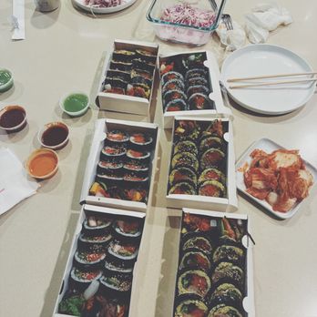 Jaws Topokki - Rose tteokbokki, 3 keto kimbap, 1 signature kimbap, and 2 chicken kimbap - Korean Near Me - Los Angeles, California