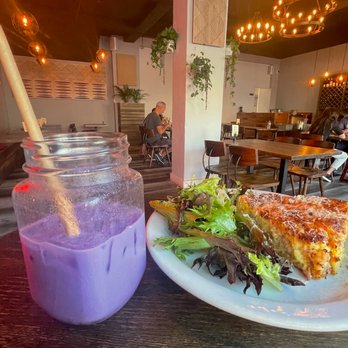 Foreigner - Iced Ube Latte with the Ham Quiche - Breakfast & Brunch Near Me - San Mateo, California Foreigner - Iced Ube Latte with the Ham Quiche - Breakfast & Brunch Near Me - San Mateo, California