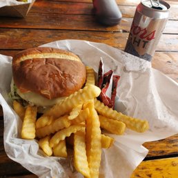Double cheeseburger  and fries.