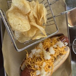 Dog Distilling Company - Hotdog with kettle chips