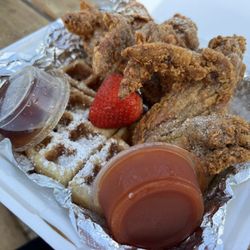 Shell’s Kitchen - Chicken & Waffles = perfectly fried and seasoned = a must!