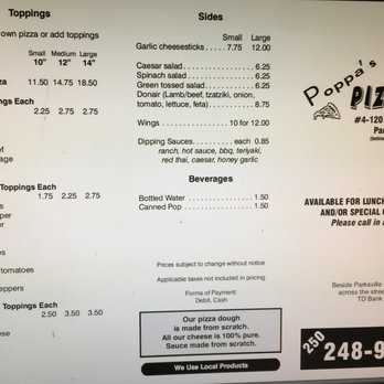 Poppa's Pizzeria - MENU UPDATE - Pizza Near Me - Parksville, British Columbia Poppa's Pizzeria - MENU UPDATE - Pizza Near Me - Parksville, British Columbia