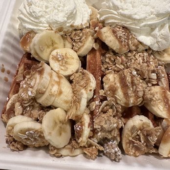 The Waffle Window - Banana Caramel Sundae Waffle - Breakfast & Brunch Near Me - Portland, Oregon The Waffle Window - Banana Caramel Sundae Waffle - Breakfast & Brunch Near Me - Portland, Oregon
