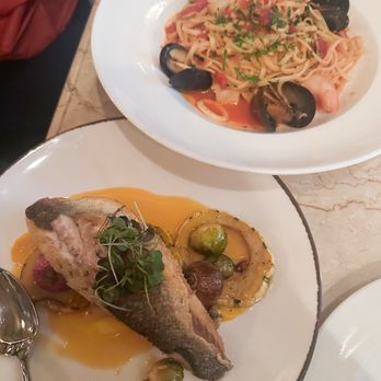 L’Express - Seafood linguine and Pan-Roasted Mediterranean Branzino - French Near Me - New York, New York L’Express - Seafood linguine and Pan-Roasted Mediterranean Branzino - French Near Me - New York, New York