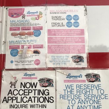 A Leonard's Bakery - menu - Desserts Near Me - Waipahu, Hawaii