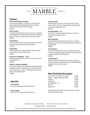 Menu photo 7 The Marble Table Billings, MT