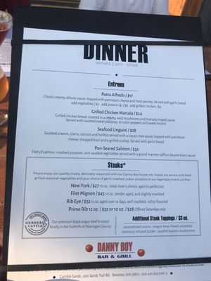 Menu photo 4 Danny Boy Bar & Grill Brewster, WA Menu photo 4 Danny Boy Bar & Grill Brewster, WA