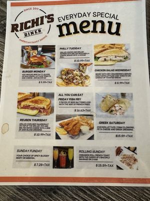 Menu photo 2 Richi’s Diner Surprise, AZ