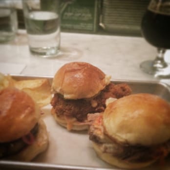 Public House - PBR braised brisket, fried chicken thigh and the PH burger! So good - Cocktail Bars Near Me - Ferndale, Michigan