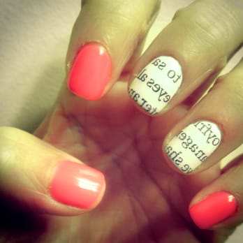 Blush Beauty Bar Nails & Spa - Magazine Print Nails by Danny - Nail Salons Near Me - Morris Plains, New Jersey