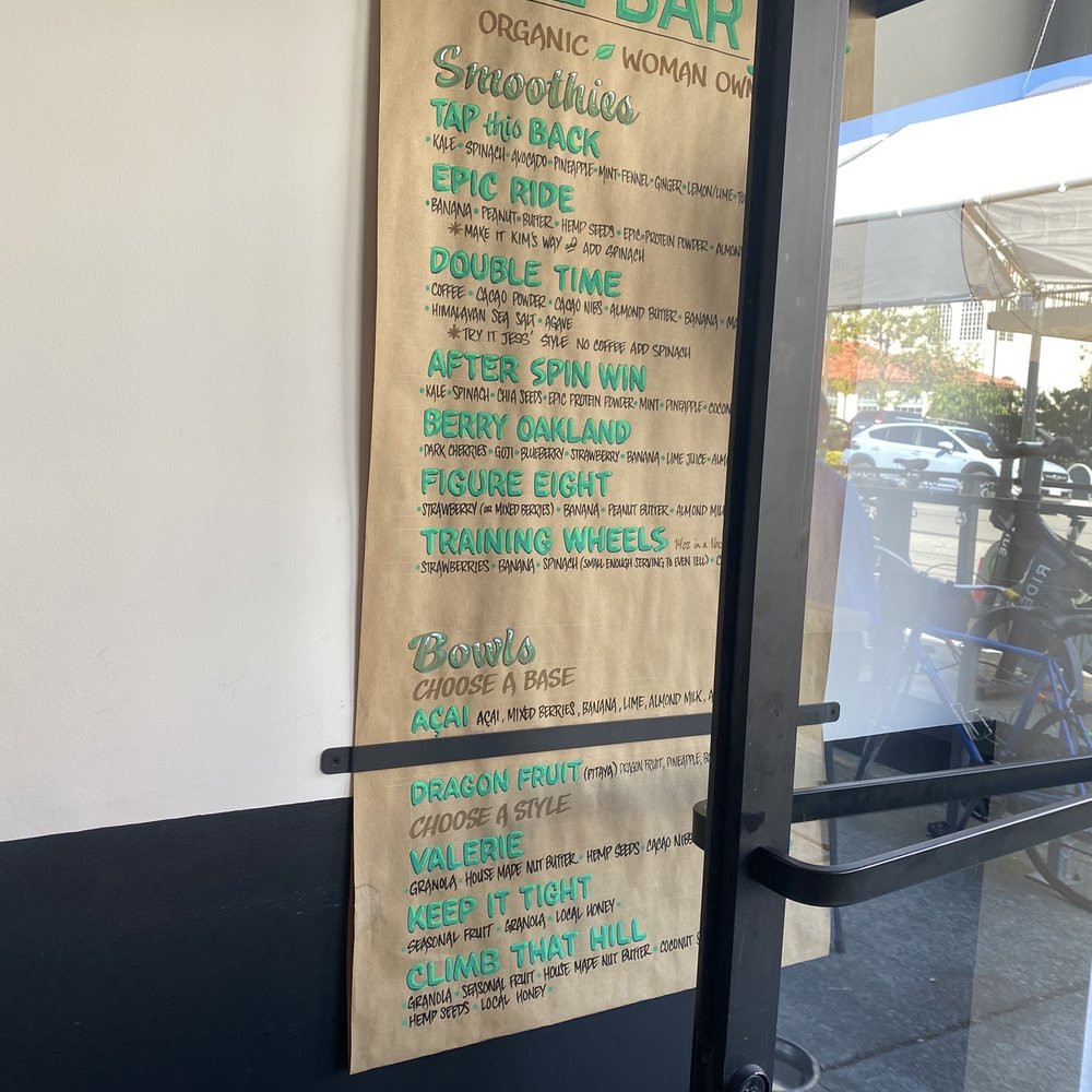 RIDE Bar - Food menu - Juice Bars & Smoothies Near Me - Oakland, California RIDE Bar - Food menu - Juice Bars & Smoothies Near Me - Oakland, California