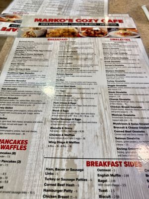 Menu photo 1 Marko's Cozy Cafe Southfield, MI