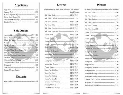 Menu photo 2 Little Panda Restaurant Kingsport, TN