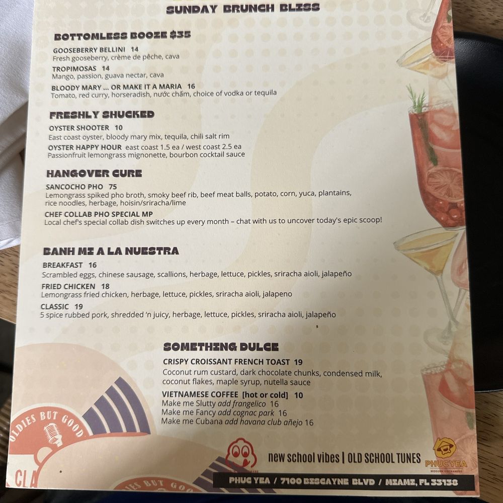 Phuc Yea - Sunday brunch menu - Vietnamese Near Me - Miami, Florida