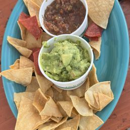 Chips with salsa and guac Chips with salsa and guac