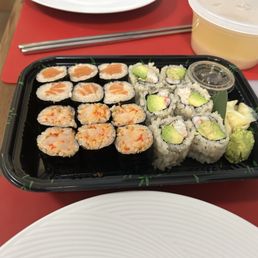 Salmon Roll, Spicy Scallop Roll, Snow Crab Avocado Salad Salmon Roll, Spicy Scallop Roll, Snow Crab Avocado Salad