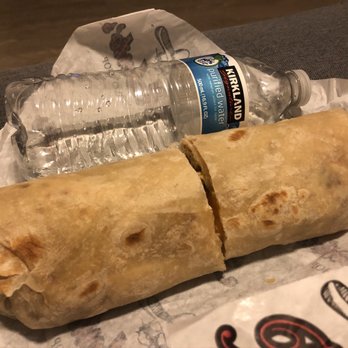 Roberto's Taco Shop - Breakfast Burrito with water bottle for size comparison - Mexican Near Me - Henderson, Nevada