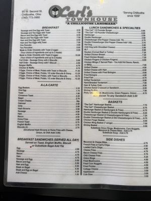 Menu photo 3 Carl's Town House Chillicothe, OH