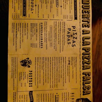Pizza del Perro Negro - Centerfold menu. - Pizza Near Me - México, D.F., DIF