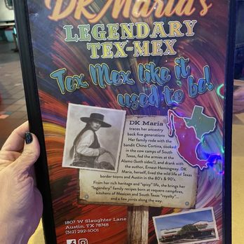 DK Maria's Legendary Tex-Mex - Menu - Tex-Mex Near Me - Austin, Texas