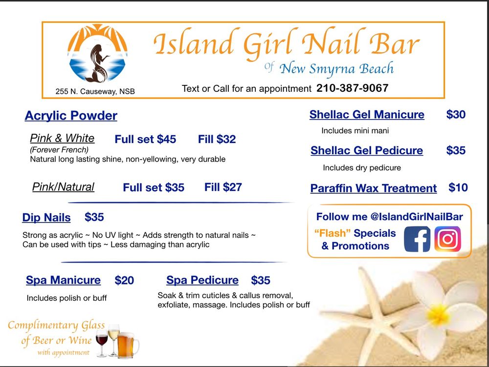 ISLAND GIRL NAIL BAR 751 E 3rd Ave, New Smyrna Beach, Florida Nail