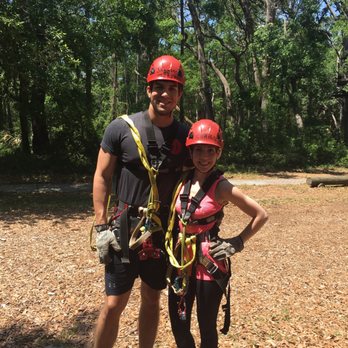 Adventure Hilton Head - All geared up for ziplining! - Ziplining Near Me - Hilton Head Island, South Carolina