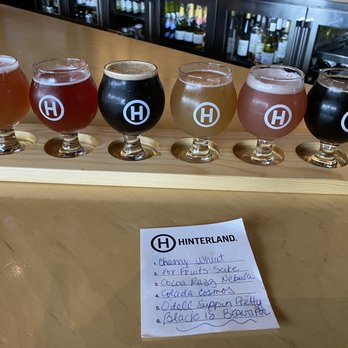 Hinterland Brewery - Beer Flight! For Fruits Sake was my favorite! - New American Near Me - Green Bay, Wisconsin