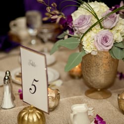 Those gold pumpkins were hand made, but think they made a great accent to those flowers!