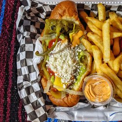 Los Dogos Sinaloa Style - Sinaloan-style hot dog on the street in Northridge.