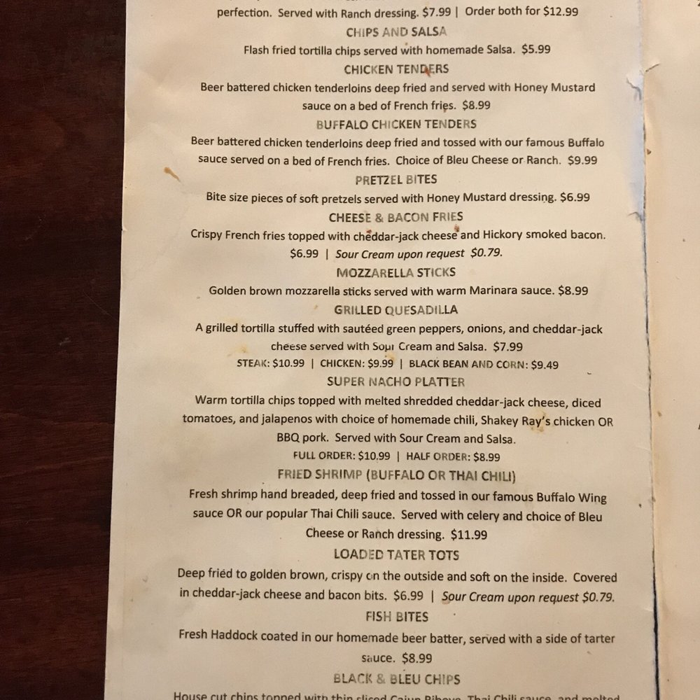 Shakey Ray's Tavern - the menu - American Near Me - Apex, North Carolina Shakey Ray's Tavern - the menu - American Near Me - Apex, North Carolina