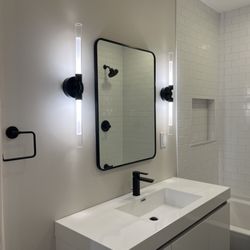 RenoTitan Remodeling - Floating Vanity and fixtures install