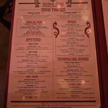 Sushi Tiki - Menu - Sushi Bars Near Me - Fredericksburg, Texas Sushi Tiki - Menu - Sushi Bars Near Me - Fredericksburg, Texas