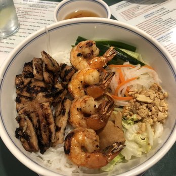 Pho Cali - pho with shrimp eggroll and pork - very good as well - Vietnamese Near Me - Sarasota, Florida