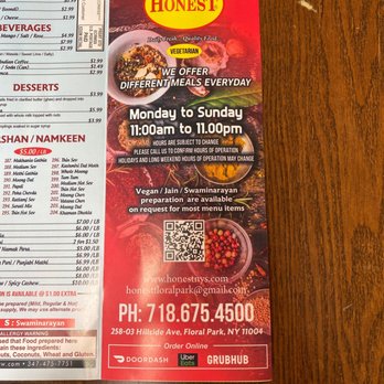 Honest - Menu - Indian Near Me - Floral Park, New York Honest - Menu - Indian Near Me - Floral Park, New York