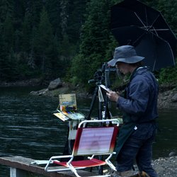 Bozeman Art Museum - Plein Air 2024 artist working at Hyalite
Plein Air MT occurs every year in July!