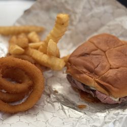 Miller's Famous Sandwiches - Small #Kid Roast Beef with onion rings & fries