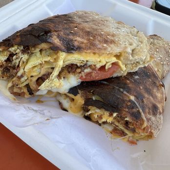 Bagel + Slice Pizza Shop - Breakfast Bagel Pocket. - Bagels Near Me - Los Angeles, California Bagel + Slice Pizza Shop - Breakfast Bagel Pocket. - Bagels Near Me - Los Angeles, California